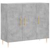 vidaXL kumode, betona pelēka, 90x34x80 cm, inženierijas koks