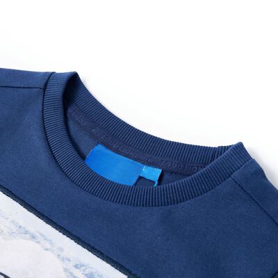 Bērnu krekls ar garām piedurknēm, džinsu zils, 92