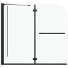 vidaXL divviru dušas kabīne, ESG, 120x68x130 cm, melna