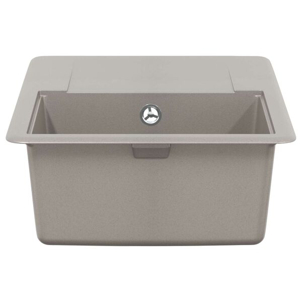 vidaXL Izlietne Pelēka 670 x 460 mm 80% Kvarts un 20% Sveķi