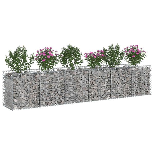 vidaXL Gabions pacelta gulta 2 pcs Sudraba 300 x 50 x 60 cm