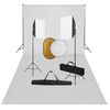 vidaXL fotostudijas komplekts &ndash; gaismas izkliedētāji, foni, reflektori