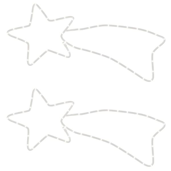 vidaXL Ziemassvētku komētas figūras, 2 gab., 48 baltas LED, 65x28 cm