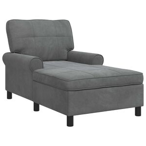 vidaXL &Scaron;eiss Lounge ar spilvenu Tum&scaron;i pelēks 91 x 157 x 91 cm Samts
