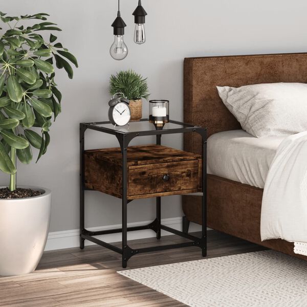 vidaXL naktsskapītis, ozolkoka krāsa, 40x40x55 cm, inženierijas koks