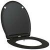 vidaXL Tualetes sēdeklis Melns 45,5 x 37,5 x 3,8 cm Duroplast