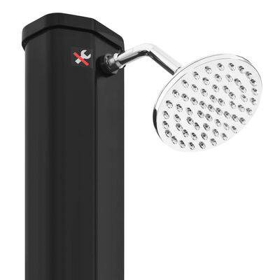 vidaXL āra solārā duša ar dušas galvu un krānu, 35 L, melna