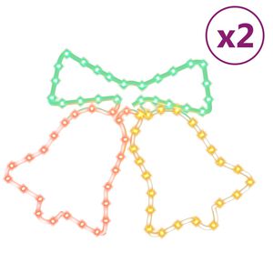 vidaXL Ziemassvētku zvaniņu figūras, 2 gab., 72 LED, 50x56 cm