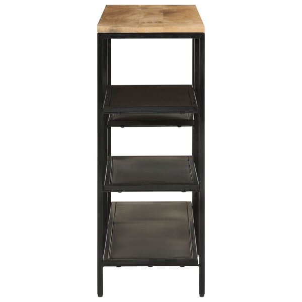 vidaXL konsoles galdiņš, 110x30x75 cm, neapstrādāts mango koks, dzelzs