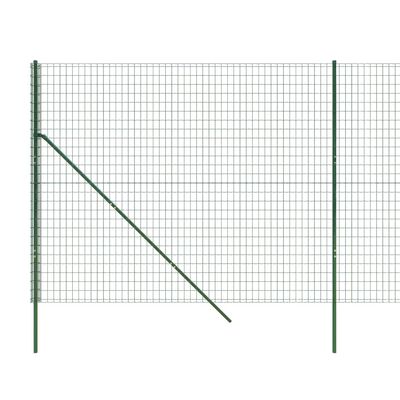 vidaXL stiepļu žogs, zaļš, 1,4x10 m, cinkots tērauds