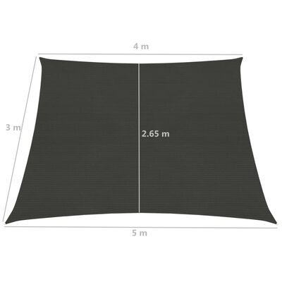 vidaXL saulessargs, 160 g/m², antracītpelēks, 4/5x3 m, HDPE
