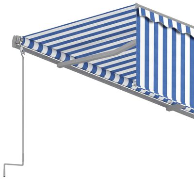 vidaXL izvelkama markīze ar žalūziju, 3x2,5 m, automātiska, zili balta