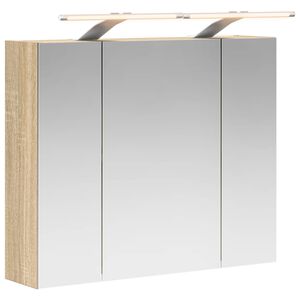vidaXL Vannas istabas spoguļu skapis Sonoma ozols 60 x 14,5 x 50 cm