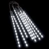 vidaXL meteoru lampiņas, 8 gab., 30 cm, 192 LED, vēsi baltas