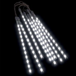 vidaXL meteoru lampiņas, 8 gab., 30 cm, 192 LED, vēsi baltas