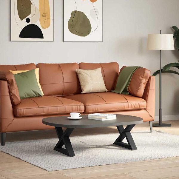 vidaXL kafijas galdiņa kājas, 2 gab., melnas, 60x(30-31,3) cm, tērauds