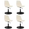 vidaXL grozāmi virtuves krēsli, 4 gab., krēmkrāsas samts