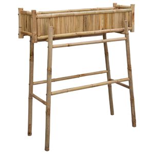 vidaXL Dārza podiņ&scaron; ar turētāju Dabiska 100 x 38 x 114 cm Bambuss