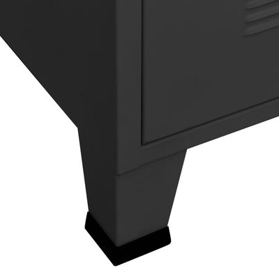 vidaXL TV skapītis, melns, 105x35x42 cm, industriāls dizains, metāls