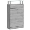 vidaXL apavu plaukts, pelēcīga ozolkoka,63x24x104 cm,inženierijas koks