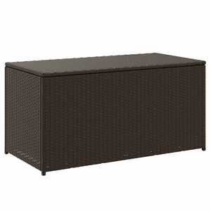 vidaXL dārza uzglabā&scaron;anas kaste, 100x50x50 cm, brūna PE rotangpalma