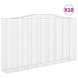 vidaXL arkveida gabiona grozi, 10gb., 400x50x220/240cm, cinkota dzelzs