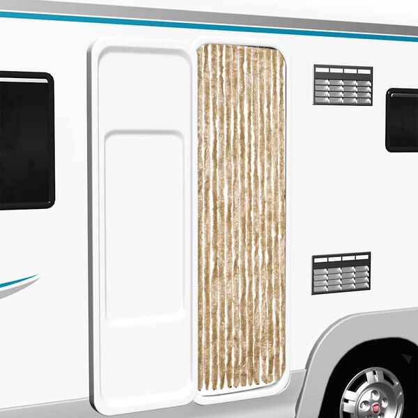 vidaXL kukaiņu aizkars, 56x185 cm, bē&scaron;s &scaron;enils