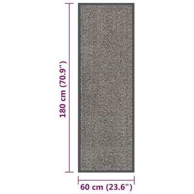vidaXL durvju paklājs, 60x180 cm, gaiši brūns