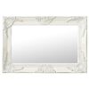vidaXL baroka stila sienas spogulis, 60x40 cm, balts