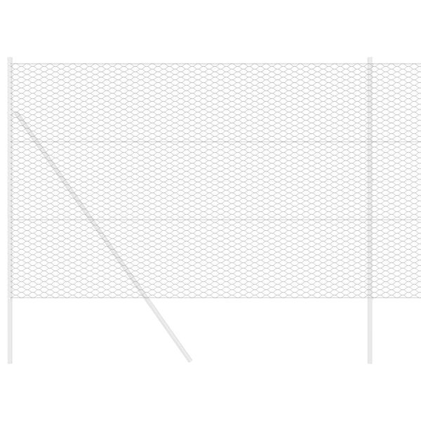 vidaXL Sešstūra žogs Pelēka 1.6 x 50 m Tērauds