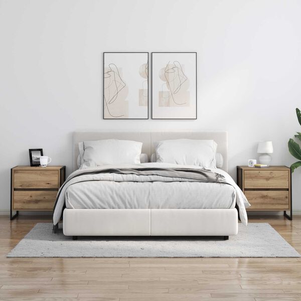 vidaXL Naktsgaldiņ&scaron; 2 pcs Mākslīgā ozola 50 x 39.5 x 50 cm