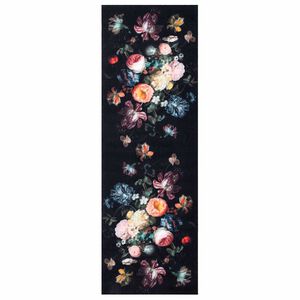 vidaXL Virtuves paklājs Melna 180 x 60 cm Samts