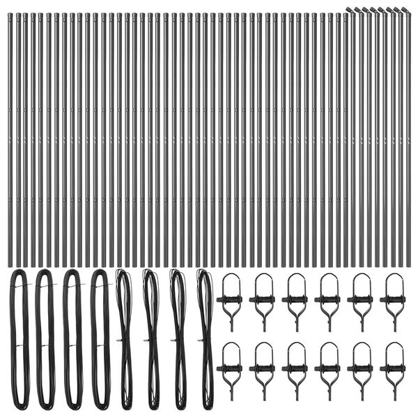 vidaXL Žoga āķis 52 pcs Pelēka 3,2 x 3,2 x 170 cm