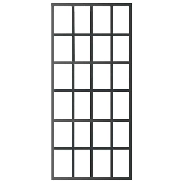 vidaXL bīdāmās durvis, 90x205 cm, ESG stikls, melns alumīnijs