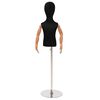 vidaXL Regulējams 120-157 cm manekens ar pamatni Unisex PP Melns