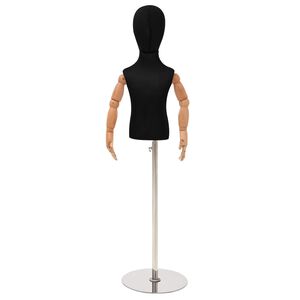 vidaXL Regulējams 120-157 cm manekens ar pamatni Unisex PP Melns