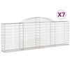 vidaXL arkveida gabiona grozi, 7 gb., 300x30x100/120cm, cinkota dzelzs