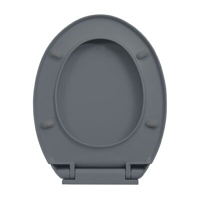 vidaXL tualetes poda sēdeklis, lēnās aizvēršanas funkcija, pelēks