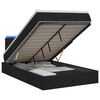 vidaXL Otomāna gulta ar matraču un LED Melns 120 x 190 cm Audums