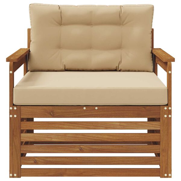 vidaXL Āra dīvānu komplekts Cieta akācijas koks un poliesters Dabiska