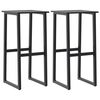 vidaXL bāra krēsli, 2 gab., melni, 38x38x80 cm, pulverkrāsots tērauds