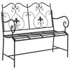 vidaXL Dārza sols 2 -Seater 104 x 54 x 93 cm Tērauds Melna