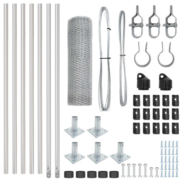 vidaXL Žoga āķis Sudraba 10 x 0,6 m (13 mm režģis) Tērauds