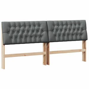 vidaXL Mīkstināts gultas galvgalis Tum&scaron;i pelēks 200 cm