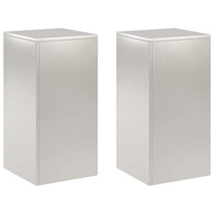 vidaXL Augu statīvs 2 pcs Sudraba 30 x 30 x 60 cm Tērauds