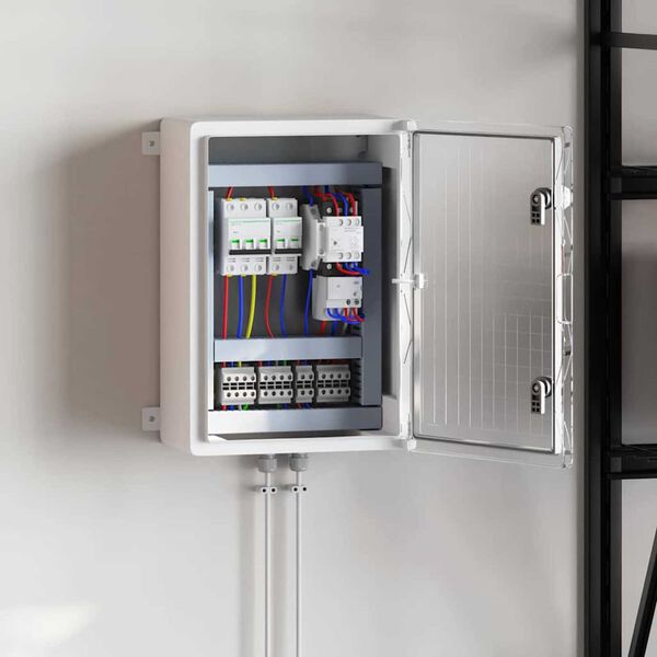 vidaXL Kontroles skapis Pelēka 35 x 19,5 x 50 cm ABS plastmasa