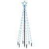 vidaXL Ziemassvētku egle ar pīķi, 108 zilas LED, 180 cm