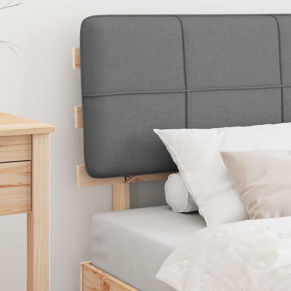 vidaXL Gultas rāmis ar polsterētu galvas balstu Gai&scaron;i pelēks