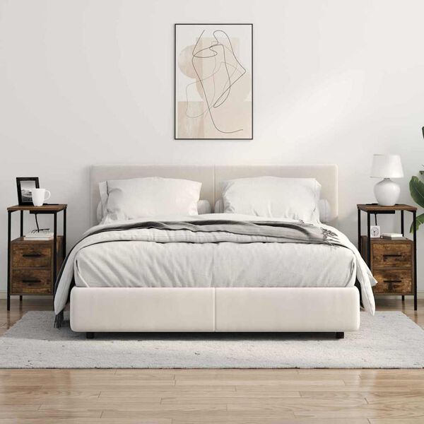 vidaXL Nakts skapītis ar atvilktni 2 pcs Dūmaka ozols 30 x 48 x 61 cm