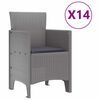 vidaXL Dārza ēdamgalds 15 pcs Gaiši pelēks Polt rattan